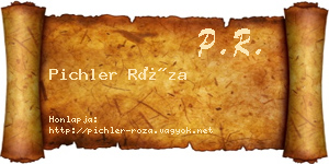 Pichler Róza névjegykártya